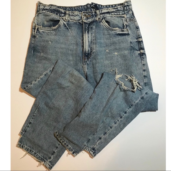 Zara Boyfriend Jeans Ripped Highwaisted - Picture 7 of 8